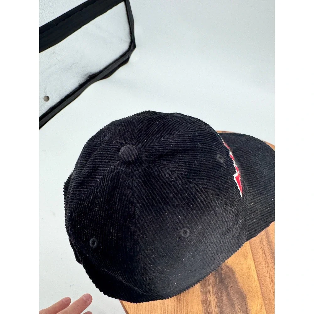 Disney Store Mickey Mouse‎ Corduroy Hat Mens S/M Black Embroidered Baseball Cap